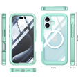 Pouzdro pro iPhone 16 Plus, Shockproof, se sklem, pro MagSafe, zelené