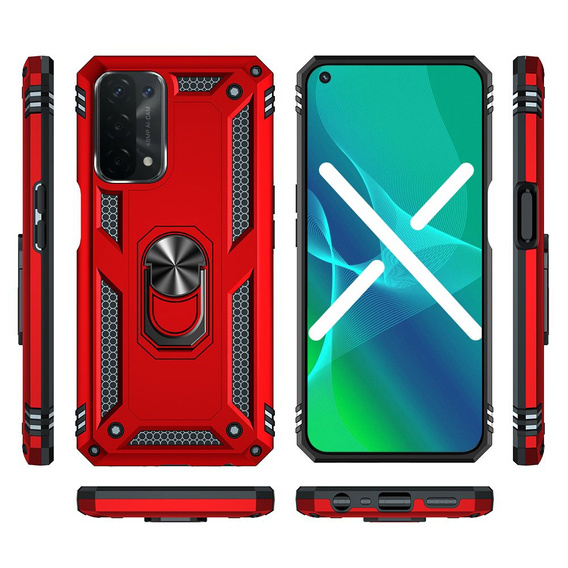 Pancéřové pouzdro pro OPPO A54 5G/A74 5G/A93 5G, Nox Case Ring, červené