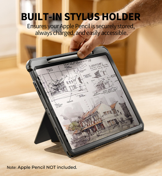 Pouzdro Dexnor 360° s páskem a držákem na stylus pro iPad Pro 13" 2024 (7. generace)