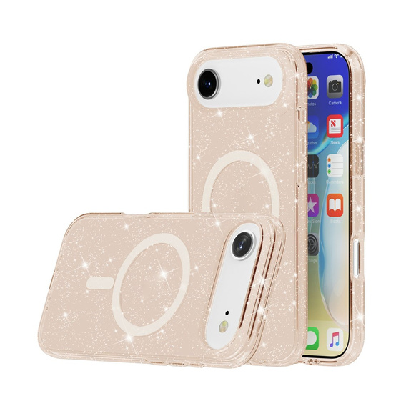 Pouzdro pro iPhone Air, pro MagSafe, třpytivé, průsvitně zlaté