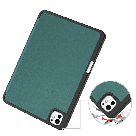 Pouzdro pro iPad Pro 11" 2024 (5 gen.), Smartcase s prostorem pro stylus, zelené