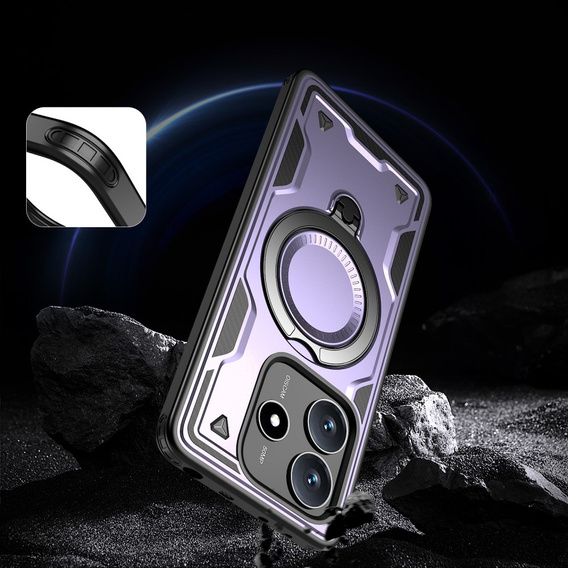 Pouzdro pro Xiaomi Redmi Note 14 5G, Military MagSafe, fialové + 9H sklo