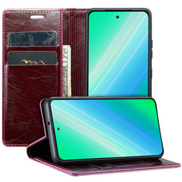 Klopové pouzdro pro Samsung Galaxy S23 Ultra, ERBORD Waxy Wallet, červené