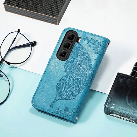 Klopové pouzdro pro Infinix Hot 50 4G, Butterfly, modré