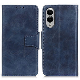Klopové pouzdro pro Samsung Galaxy S25 Edge, Crazy Horse Wallet, modré