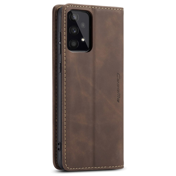 Pouzdro CASEME pro Samsung Galaxy A33 5G, Leather Wallet Case, káva