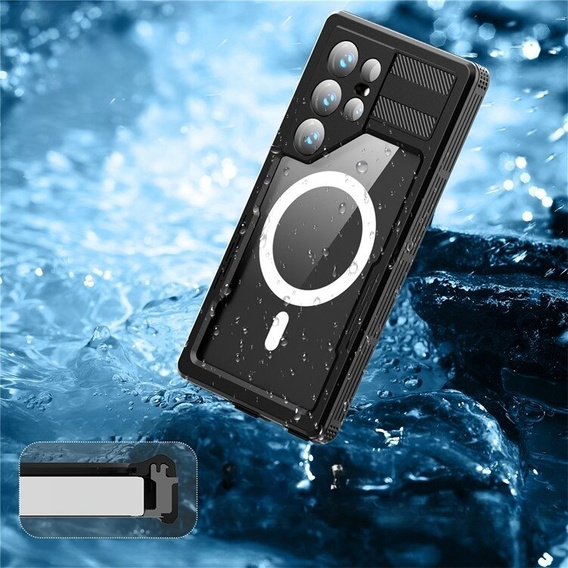 Vodotěsné pouzdro pro Samsung Galaxy S24 Ultra, Redpepper, pro MagSafe, černé
