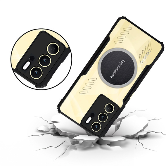 Pouzdro pro Realme 14X / Realme C75, s magnetickou fólií, transparentní / černé