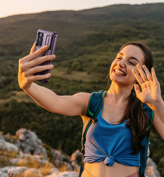 Pancéřové pouzdro pro Samsung Galaxy A16, Dexnor Full Body (Two Frames), fialové