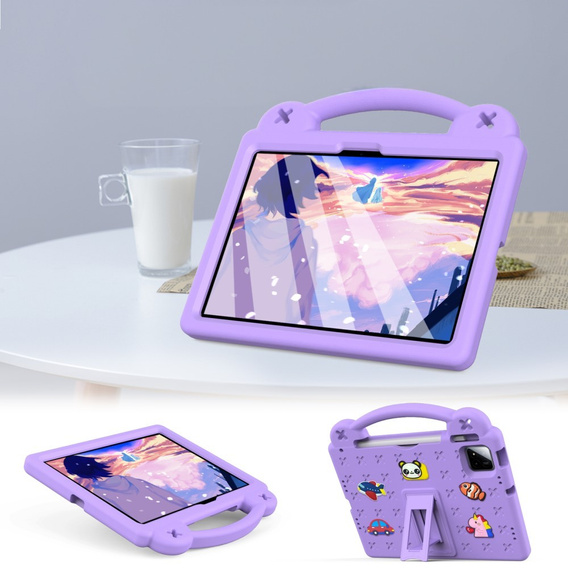 Dětské pouzdro pro Xiaomi Pad 7 / 7 Pro, Cute Patterns, se stojánkem, fialové