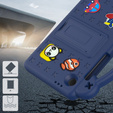 Dětské pouzdro pro Samsung Galaxy Tab A9, Cute Patterns, se stojánkem, námořnicky modré