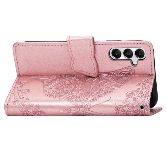 Klopové pouzdro pro Samsung Galaxy A05s, Butterfly, fialové
