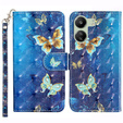 Klopové pouzdro pro Xiaomi Redmi 13C / Poco C65, Wallet, Butterflies modré