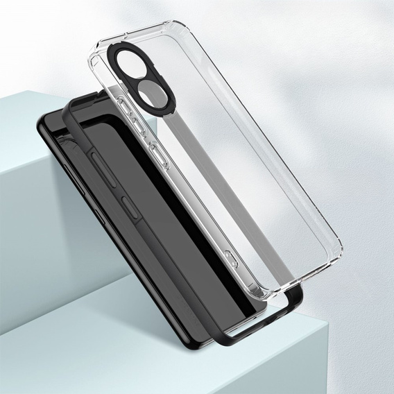 Pouzdro pro Oppo A17, Fusion Hybrid, transparentní / černé