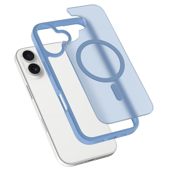 Matné pouzdro pro iPhone 17, pro MagSafe, průsvitně modré