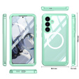 Pouzdro pro Samsung Galaxy S25 FE, Shockproof, se sklem, pro MagSafe, zelené