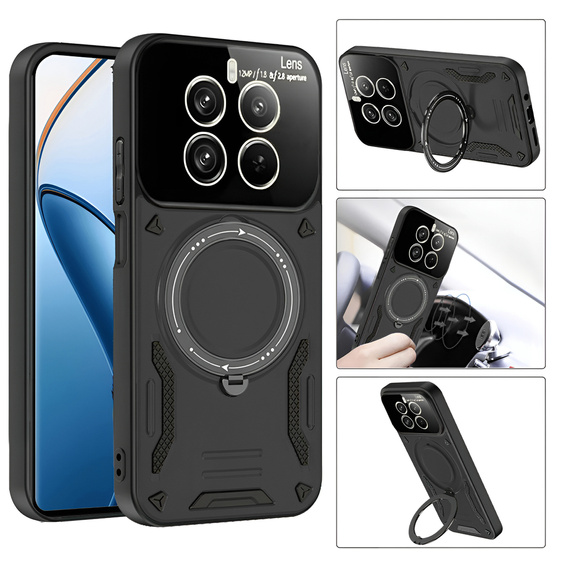 Obrněné pouzdro pro Realme 12 Pro 5G / 12 Pro+ 5G, Magnetic Ring, černé