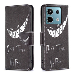 Klopové pouzdro pro Xiaomi Redmi Note 13 Pro 5G, Wallet, Don't Touch My Phone černé