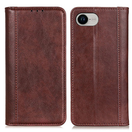 Pouzdro pro Iphone 16E, Wallet Litchi Leather, hnědé