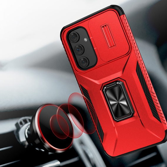 Pancéřové pouzdro pro Samsung Galaxy A54 5G, pancéřový kroužek Slide Ring, červené