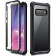 Pouzdro pro Samsung Galaxy S10 Plus, Dexnor Full Body Rugged, transparentní / černé