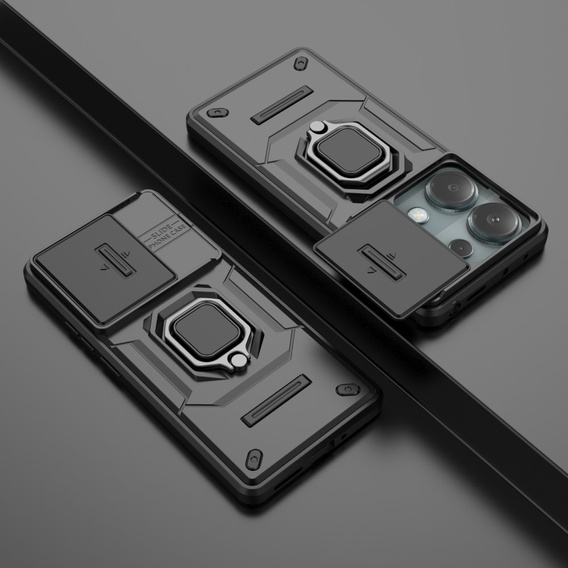 Pouzdro pro Xiaomi Redmi Note 13 Pro 4G / Xiaomi Redmi Note 14S / Xiaomi Poco M6 Pro 4G, KickStand Camera Lens, černé