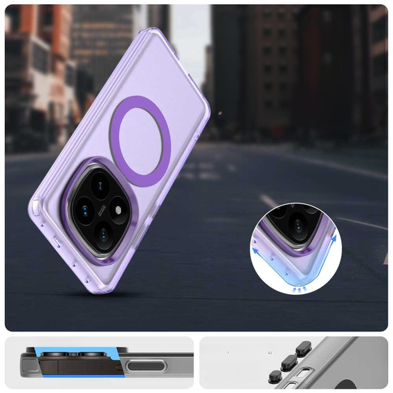 Pouzdro pro Xiaomi Redmi Note 14 Pro 5G / Poco X7 5G, Fusion Hybrid, pro MagSafe, fialové