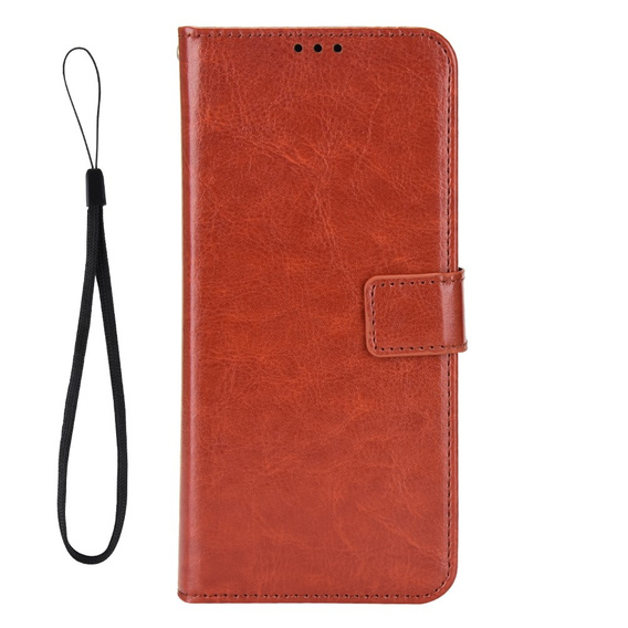 Klopové pouzdro pro Xiaomi Poco M7 Pro 5G, Crazy Horse Wallet, hnědé