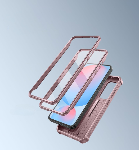 Pancéřové pouzdro pro Samsung Galaxy S24 FE, Dexnor Full Body (Two Frames), růžové rose gold