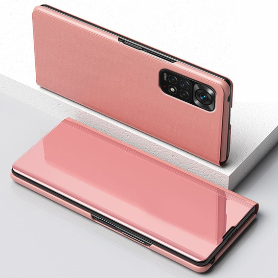 Pouzdro pro Xiaomi Redmi Note 11 / 11S, Clear View, růžové rose gold