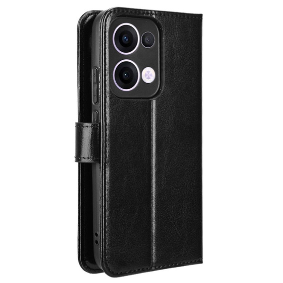 Klopové pouzdro pro Oppo Reno 13, Crazy Horse Wallet, černé
