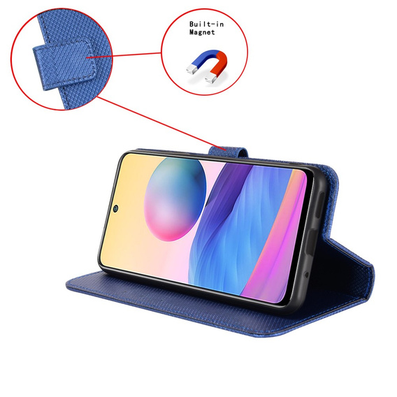 Klopové pouzdro pro Xiaomi Redmi Note 13 5G, Wallet Smart Magnet, modré