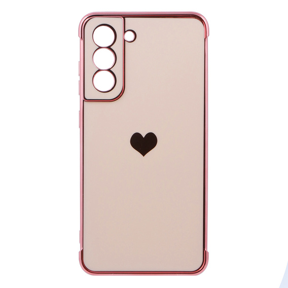 Pouzdro pro Samsung Galaxy S21 FE, Electro heart, růžové rose gold