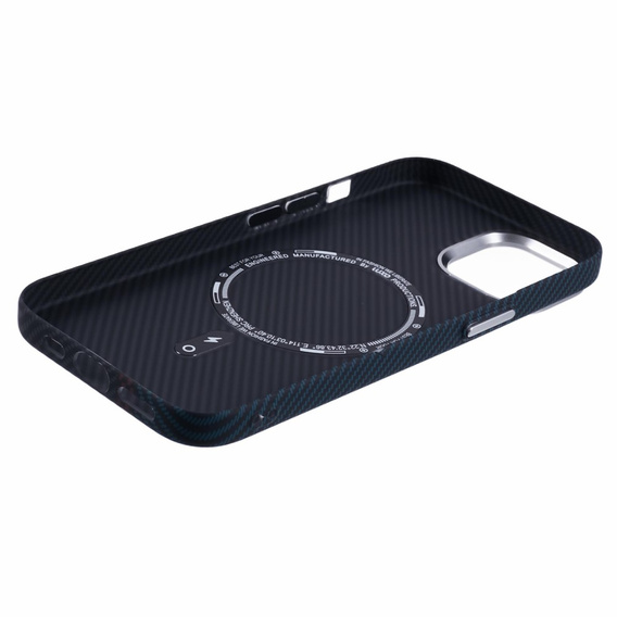 Pouzdro pro iPhone 13, Carbon Fiber MagSafe, černá / modrá
