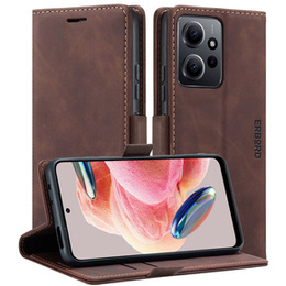Pouzdro pro Xiaomi Redmi Note 12 5G / Poco X5 5G, ERBORD Vintage peněženka s klopou, káva