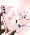 Pouzdro pro Samsung Galaxy A26, Electro heart, růžové rose gold + sklo 9H