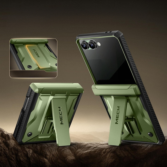 Pouzdro Tongate MECH s MagSafe pro Samsung Galaxy Z Flip7 FE / Z Flip6, zelené