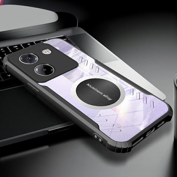 Pouzdro pro Xiaomi Poco M7 Pro 5G, s magnetickou fólií, transparentní / černé