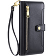 Klopové pouzdro pro iPhone 14, Wallet Zipper Pocket, černé