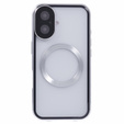 Magnetické pouzdro Dual Glass MagSafe pro iPhone 16, stříbrné