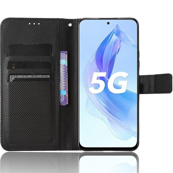 Klopové pouzdro pro Honor 90 Lite 5G, Wallet Smart Magnet, černé