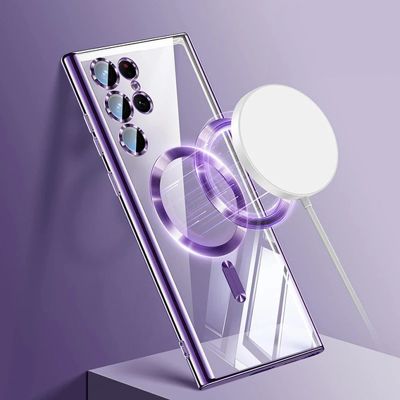 Pouzdro pro Samsung Galaxy S25 Ultra, Electro MagSafe, fialové + sklo na displej