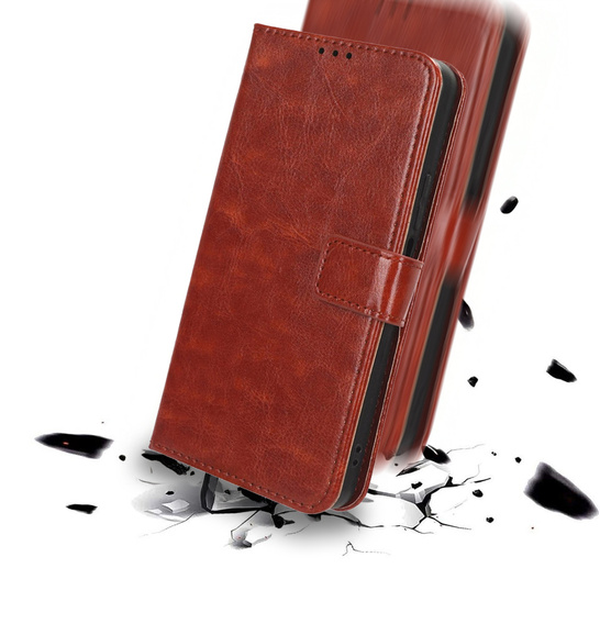 Klopové pouzdro pro Realme 14 5G / Realme 14T 5G, Crazy Horse Wallet, hnědé