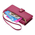 Klopové pouzdro pro Samsung Galaxy S25, Wallet Zipper Pocket, červené