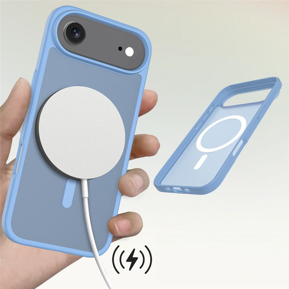 Matné pouzdro pro iPhone Air, pro MagSafe, průsvitně modré