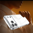 Silikonové pouzdro pro iPhone 17 Pro Max, s tvrdou zadní stranou, průhledné