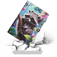 Pouzdro pro Samsung Galaxy Tab A7 Lite, s klopou, raccoon