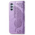 Klopové pouzdro pro Samsung Galaxy A56, Butterfly, fialové