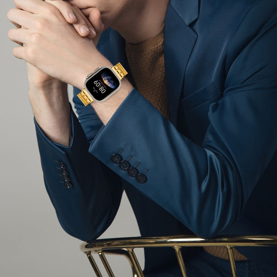 Ocelový náramek pro Apple Watch 1/2/3/4/5/6/7/8/SE/ULTRA 42/44/45/49 MM - zlatý