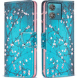 Klopové pouzdro pro Motorola Edge 40 Neo, Wallet, sakura, modré